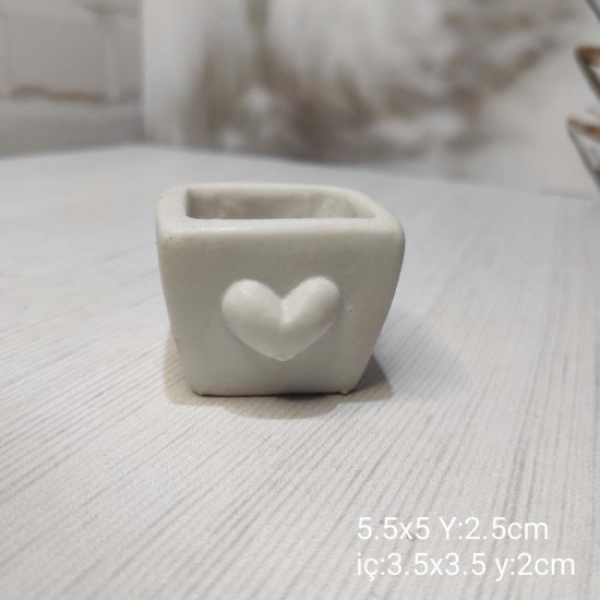 YY1545-Kalpli Saksı Küçük Silikon Kalıp YY1545-Kalpli Saksı Küçük Silikon Kalıp