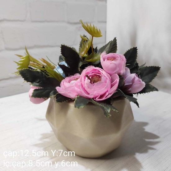 YY1552 Çokgen Desenli Saksı Silikon Kalıp – Modern ve Şık Saksı Tasarımı!