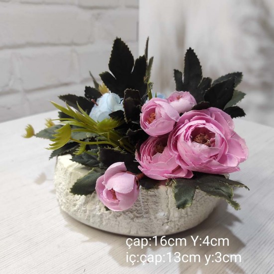 YY1554 Dokulu Yuvarlak Saksı Silikon Kalıp – Doğal ve Şık Saksı Tasarımı!