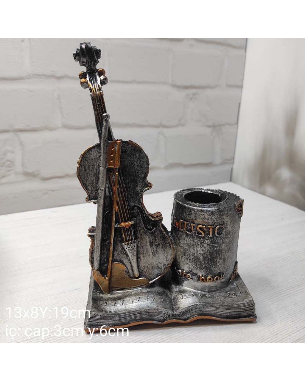 YY1566-Müzik Kemanlı Kalemlik Silikon Kalıp