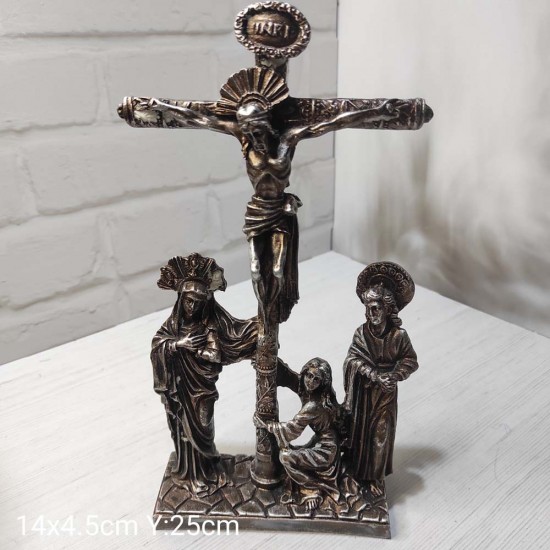 YY1567-Çarmıha Gerilmiş Hz. İsa Figürü Ve Ağlayan Meryem Silikon Kalıp