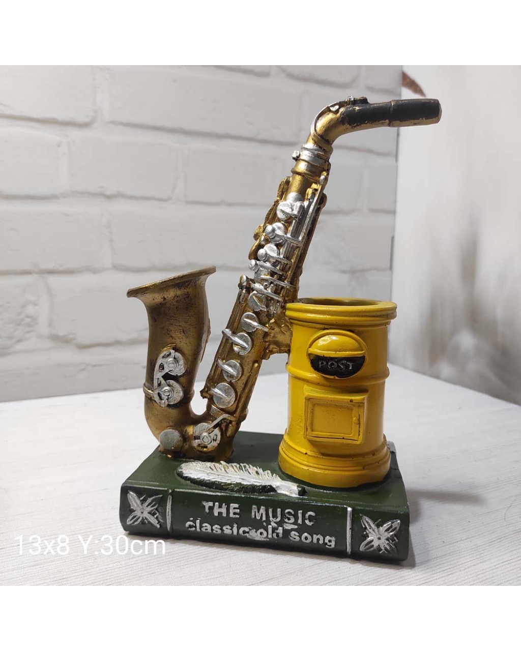 YY1570 Saksafon Posta Kutusu, Kitap, Kalemlik Silikon Kalıp: Müzik ve Fonksiyonelliği Bir Arada Sunan Anlamlı Hediye!