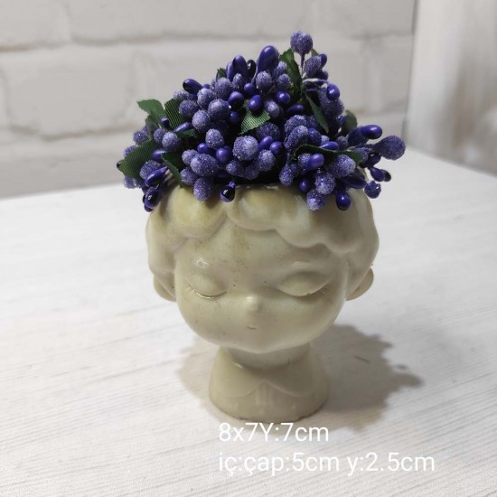 YY1574 Sevimli Bukle Saçlı Çocuk Saksı Silikon Kalıp – Tatlı ve Zarif Dekoratif Tasarım!