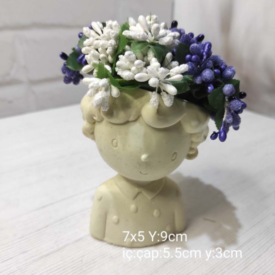 YY1584 Düğmeli Gömlekli Sevimli Çocuk Saksı Silikon Kalıp – Zarif ve Şık Dekoratif Tasarım!