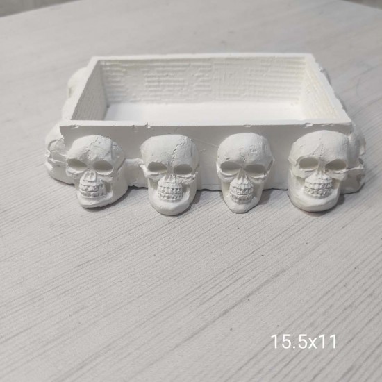 YY1605 Kuru Kafa Desenli Dikdörtgen Kutu Silikon Kalıp – Gotik ve Dekoratif Tasarım!