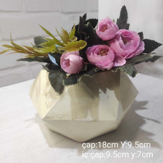 YY1616-Geometrik Saksı Silikon Kalıp