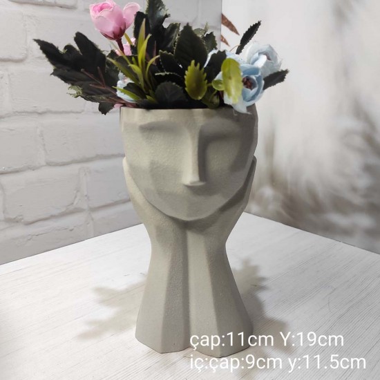 YY1623 Eli Yüzünde Taş Saksı Uzun Kollu Silikon Kalıp – Modern ve Şık Dekoratif Tasarım!