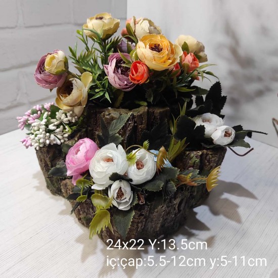 YY1635 4 Yuvalı Kütük Saksı Silikon Kalıp – Doğal ve Şık Dekoratif Tasarım!