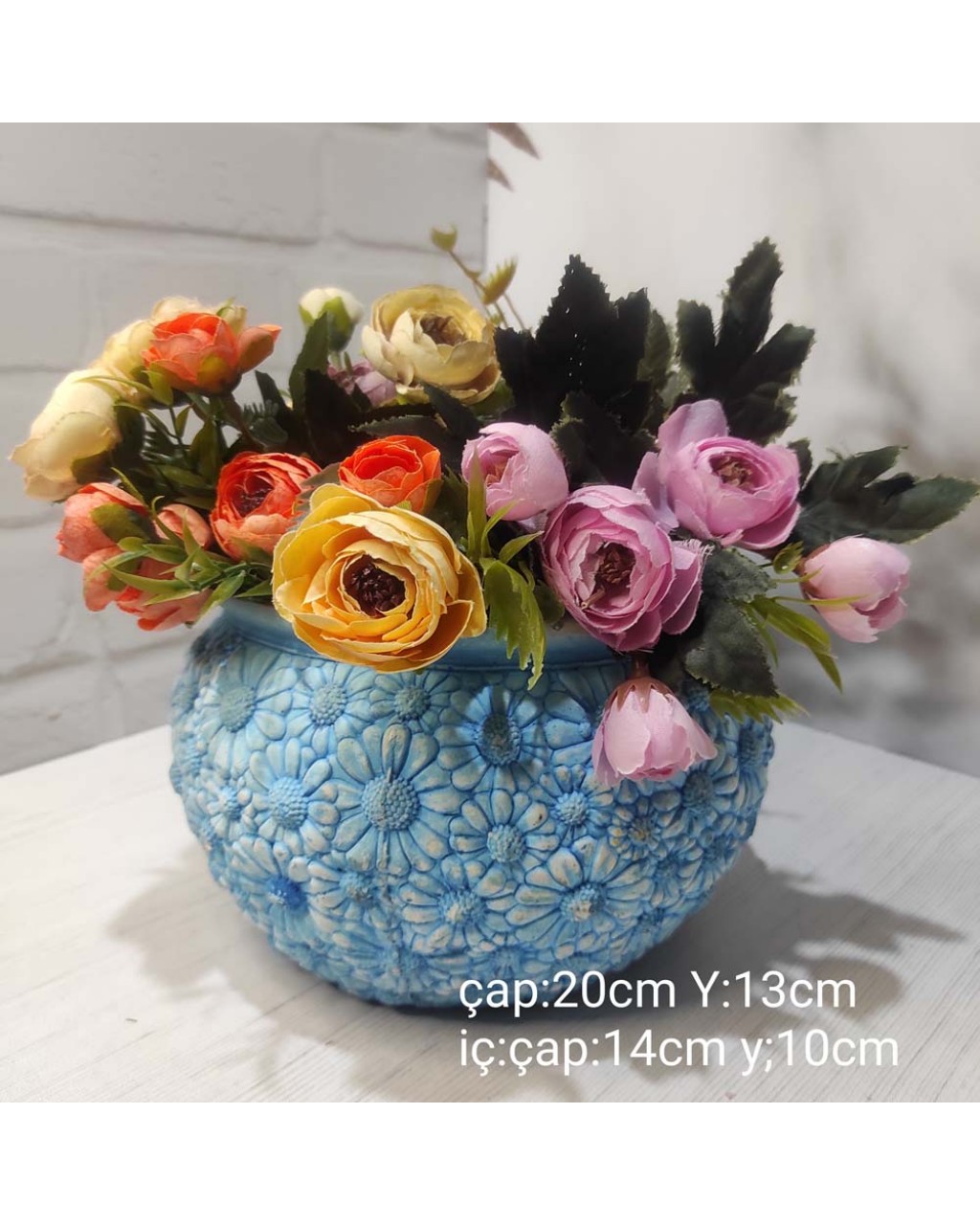 YY1730 Papatya Desenli Saksı Silikon Kalıp – Doğal ve Zarif Dekoratif Hediye!