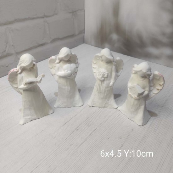 YY1739 4’lü Melek Biblo Silikon Kalıp – Zarif ve Anlamlı Dekoratif Tasarım!