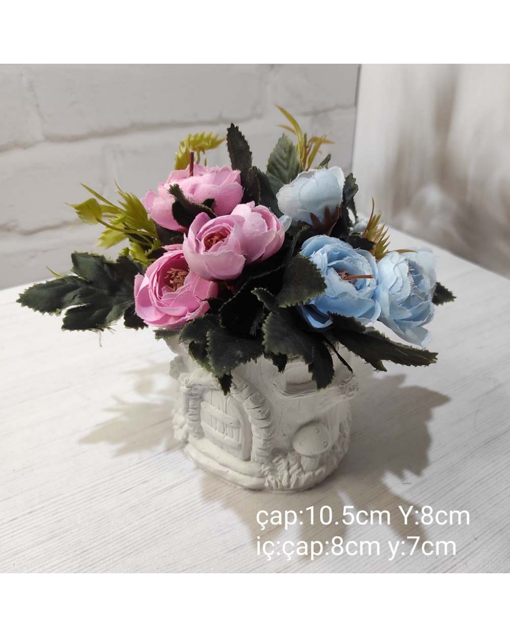 YY1756-Masal Ev Saksı Kenarı Mantarlı Silikon Kalıp