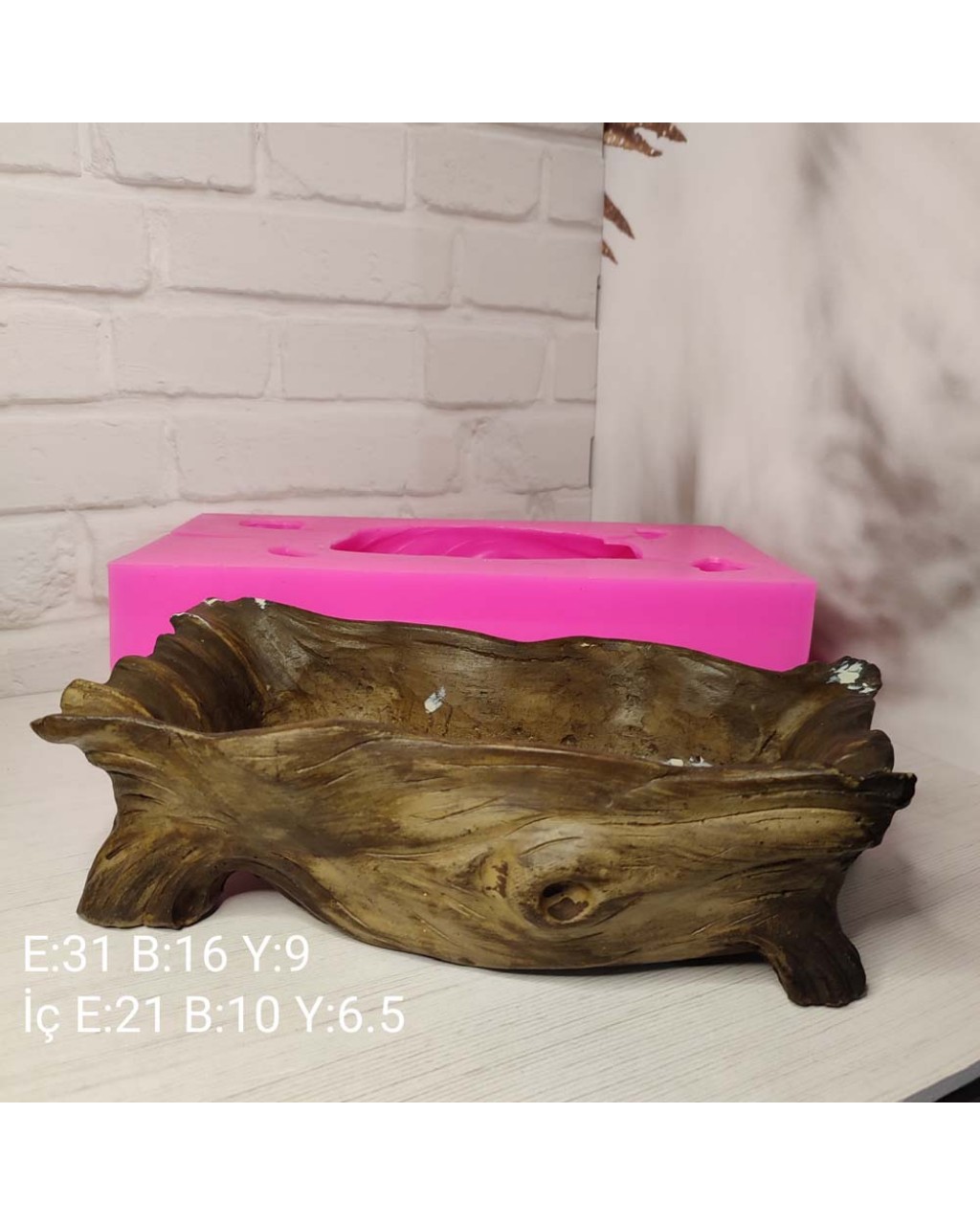 YY1780-Kütük Saksı Büyük Silikon Kalıp