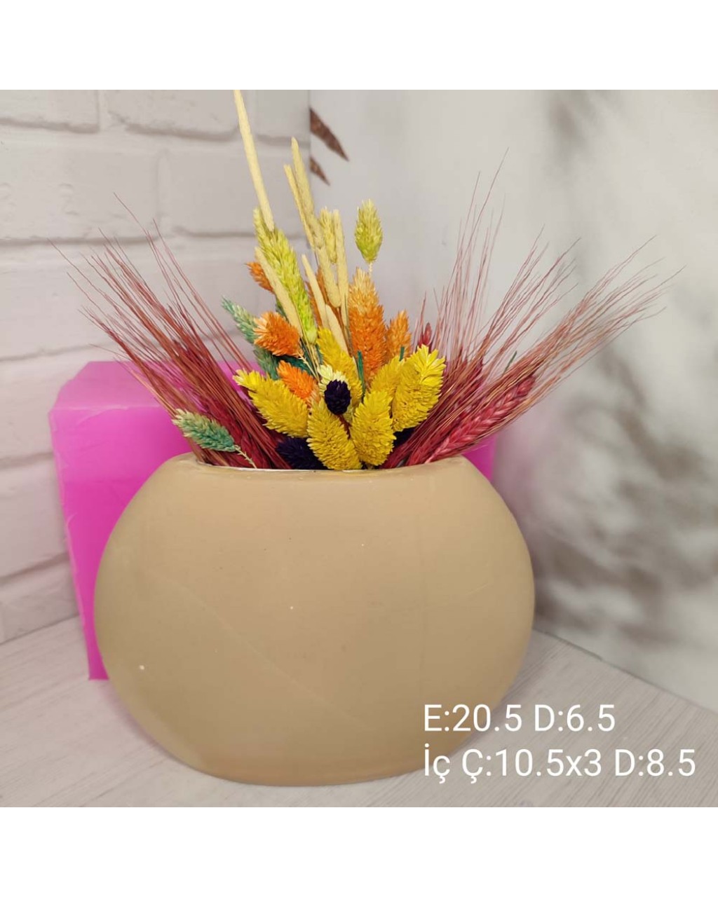 YY1897-Enine Geniş Dar Vazo 16,5Cm Silikon Kalıp