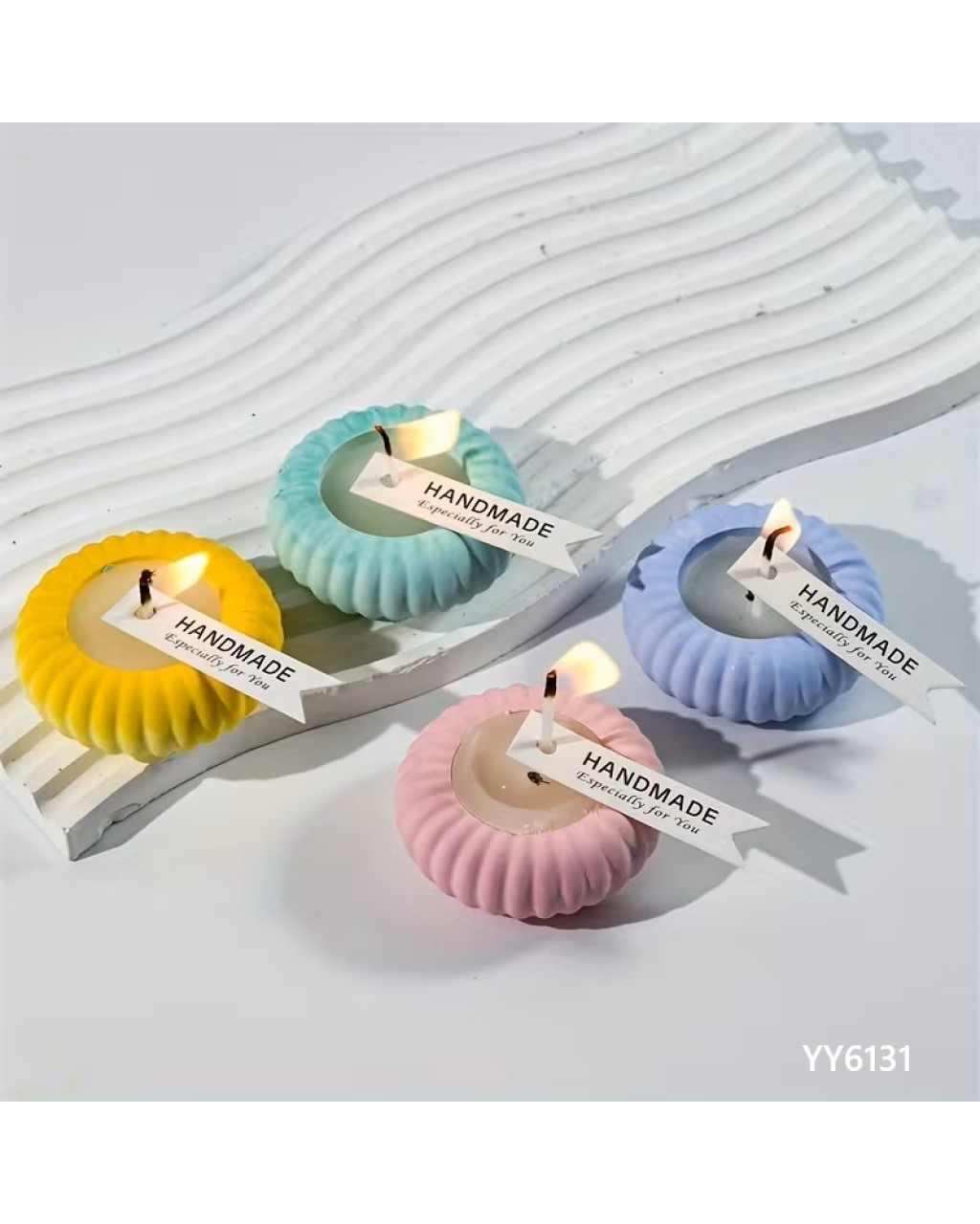 YY6131 ÇİZGİLİ MİNİMAL MUMLUK SİLİKON KALIP