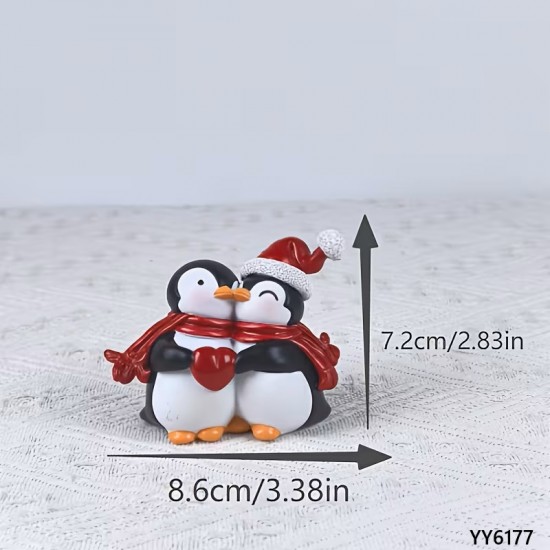 YY6177 SEVGİLİ PENGUENLER MUM BİBLO SİLİKON KALIP