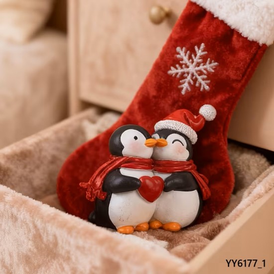 YY6177 SEVGİLİ PENGUENLER MUM BİBLO SİLİKON KALIP