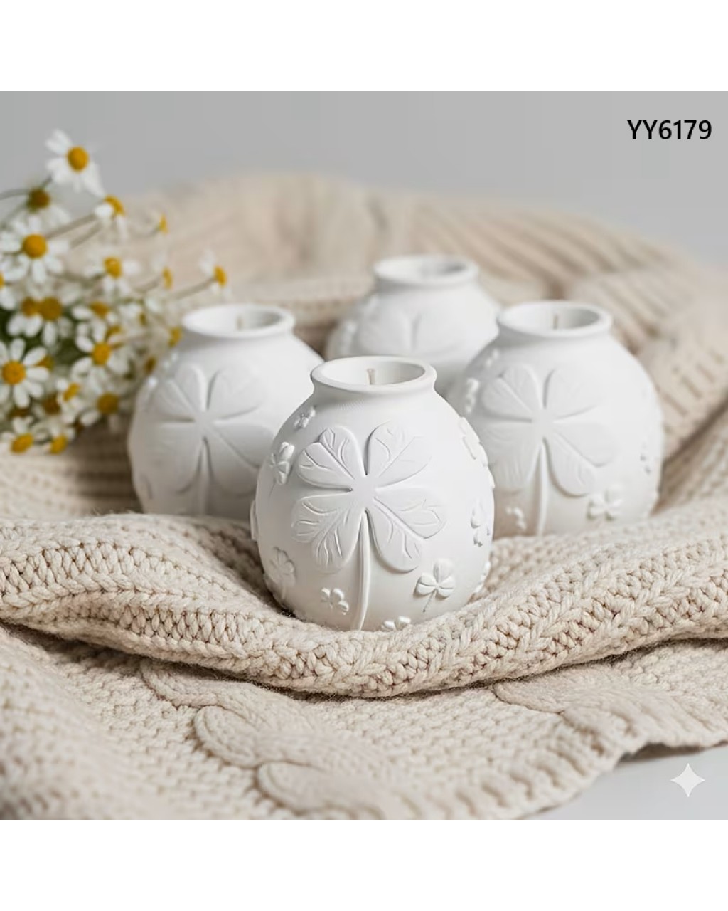 YY6179 YONCA TASARIMLI ŞAMDAN MUMLUK SİLİKON KALIP