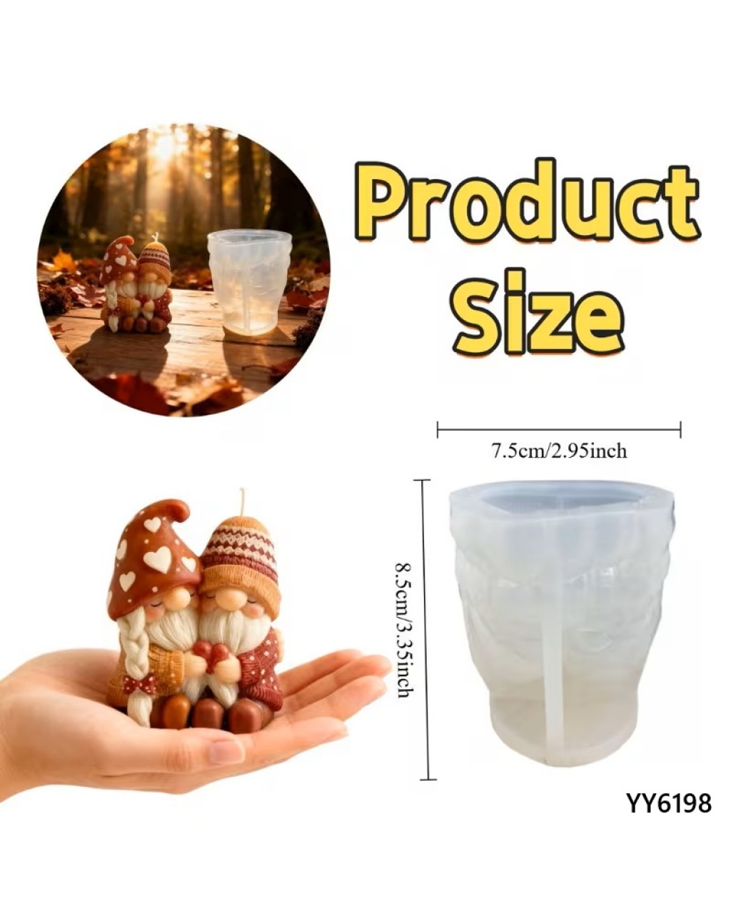 YY6198 MİNİMAL SEVGİLİ CÜCELER MUM SİLİKON KALIP