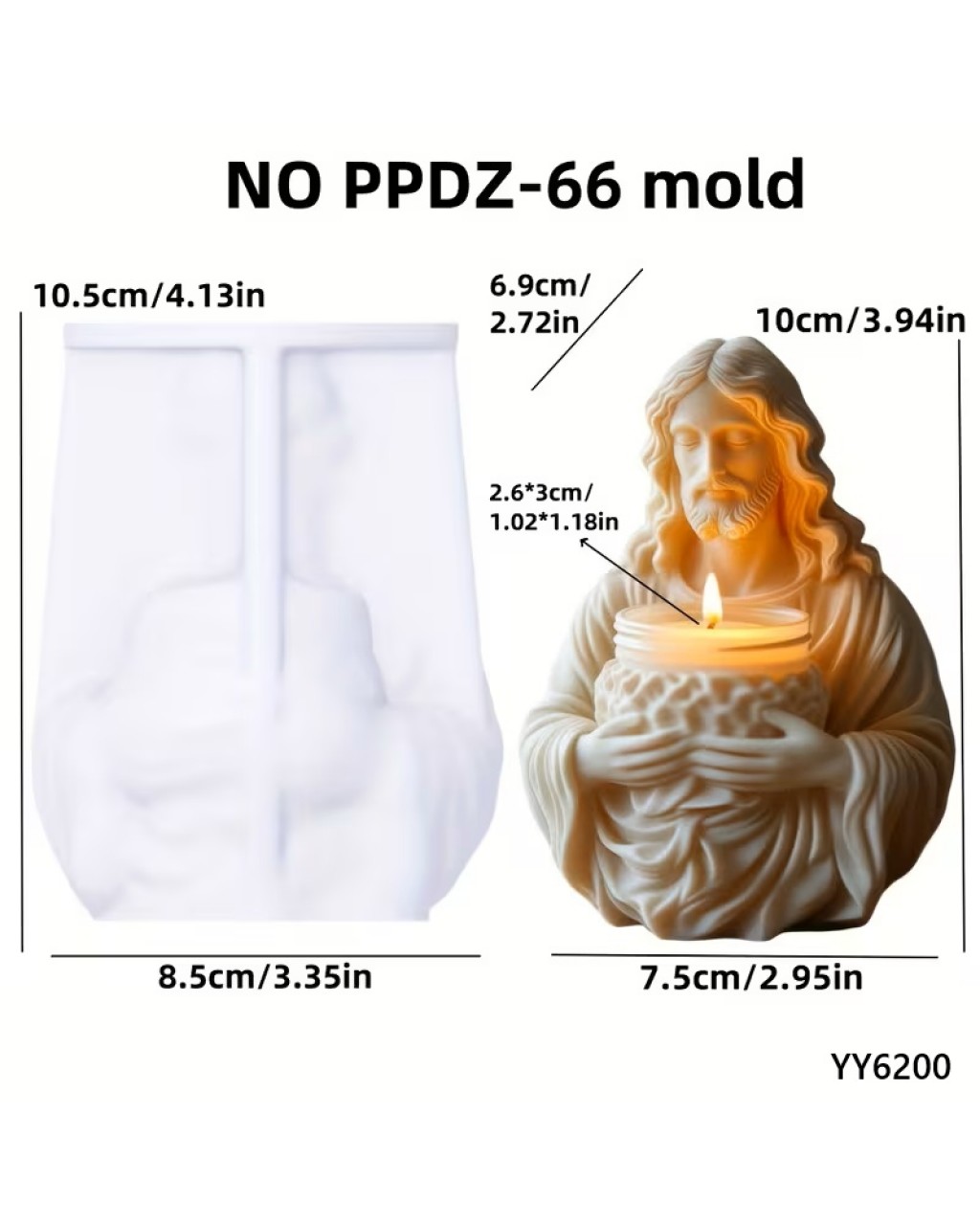 YY6200 HZ.İSA HEYKELİ TEALIGHT MUMLUK SİLİKON KALIP