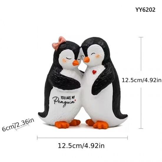 YY6202 HUZURLU SEVGİLİ PENGUENLER MUM BİBLO SİLİKON KALIP