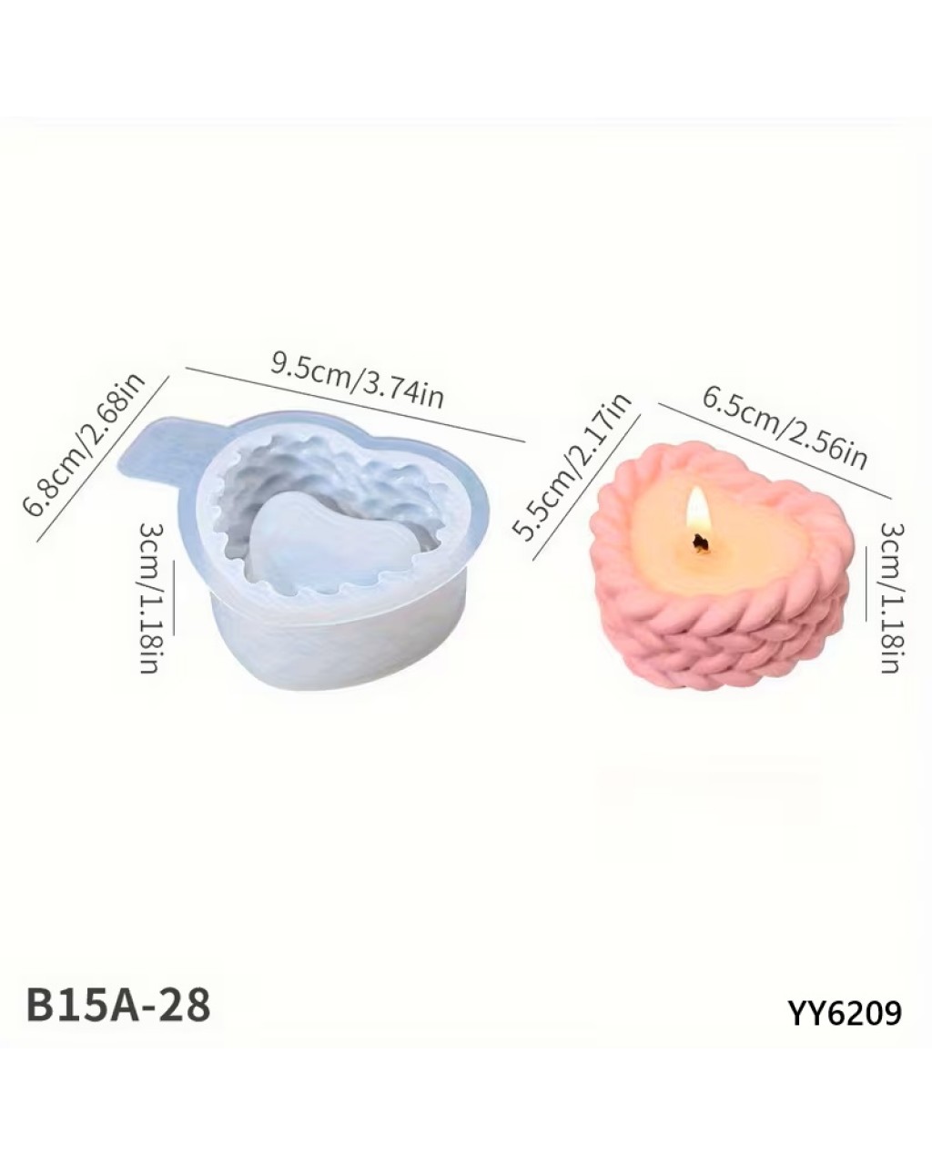 YY6209 ÖRGÜ KALP MUMLUK SİLİKON KALIP YY6209 ÖRGÜ KALP MUMLUK SİLİKON KALIP