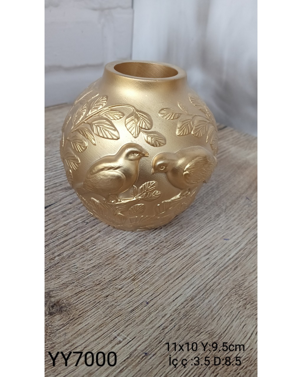 YY7000 YAPRAK VE ÇİFT KUŞ FİGÜRLÜ SAKSI VAZO SİLİKON KALIP