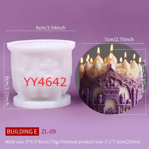 YY4642 Kale Temalı Mumluk Silikon Kalıp: Şık ve Eğlenceli Hediye Seçeneği!